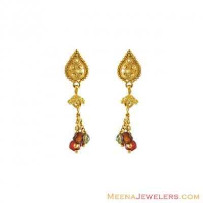 22K Gold Meenakari Fancy Earrings ( 22Kt Gold Fancy Earrings )