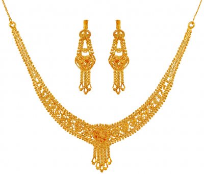 22K Gold Necklace Set ( 22 Kt Gold Sets )