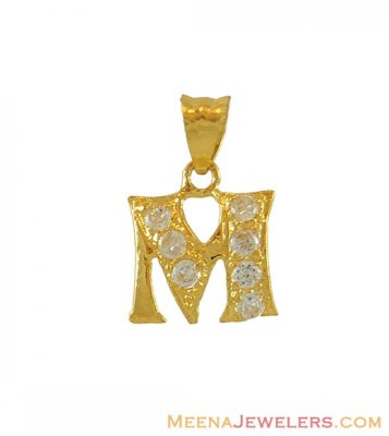 22k Fancy Initial Pendant(M) ( Initial Pendants )