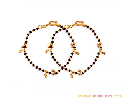 22K Kids Maniya (2PC) ( Black Bead Bracelets )