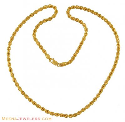 22Kt Rope Chain (18 Inch) ( Plain Gold Chains )