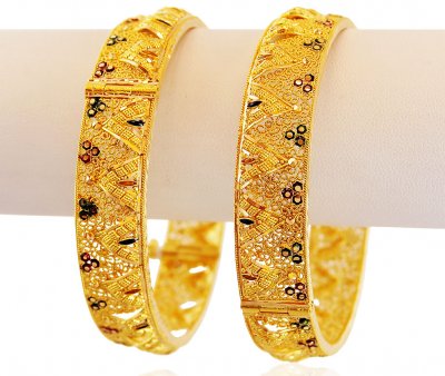 22K Meenakri Gold Kada 2PCs ( Kadas )