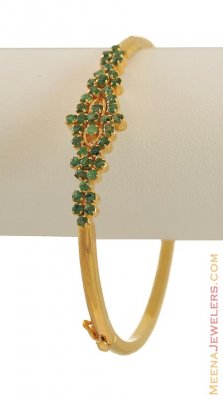 22K Gold, Emerald Bangle ( Precious Stone Bangles )