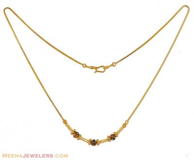 22Kt Gold MeenaKari Chain ( 22Kt Gold Fancy Chains )