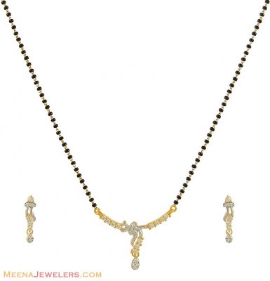 22Kt Signity Mangalsutra Set ( Gold Mangalsutra Sets )