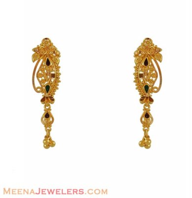 Fancy Earring With Enamel Paint ( 22Kt Gold Fancy Earrings )