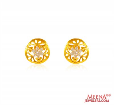 22Kt Fancy Gold CZ Tops ( Signity Earrings )