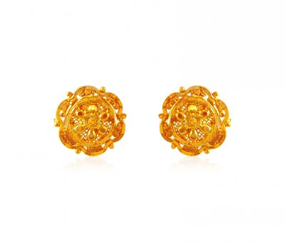 22k Gold Earrings ( 22 Kt Gold Tops )