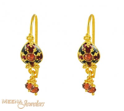 Gold Hook Earrings ( 22Kt Gold Fancy Earrings )