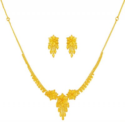 Necklace Earring Set 22Kt Gold ( Light Sets )