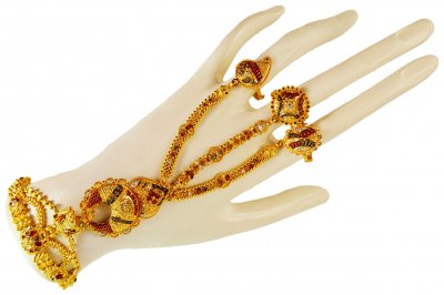 22 Karat Gold Bridal Panja Bracelet (2 PC) ( Ladies Bracelets )