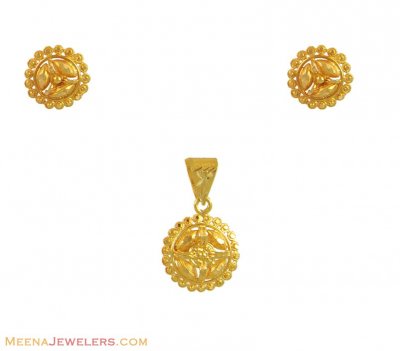 22k Filigree Pendant Set ( Gold Pendant Sets )