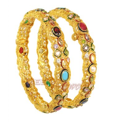 22Kt Gold Antique Bangles ( Antique Bangles )