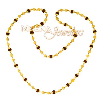 Gold Chain with Rudraksha ( 22Kt Long Chains (Ladies) )