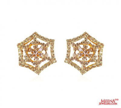 22 Kt Gold CZ Earrings  ( Signity Earrings )