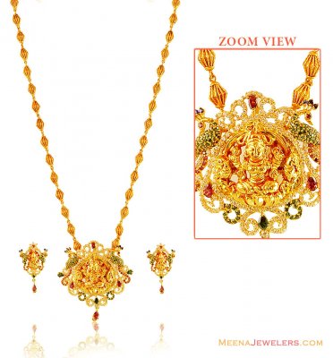 22Karat Gold Temple Necklace Set ( Gold Designer Sets )
