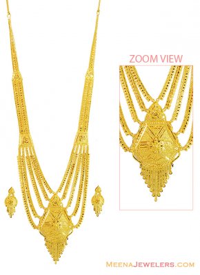 Light Construction Necklace Set 22k ( Bridal Necklace Sets )