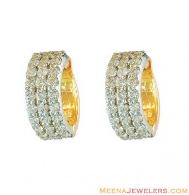 22K CZ Clip On Earrings ( Clip On Earrings )