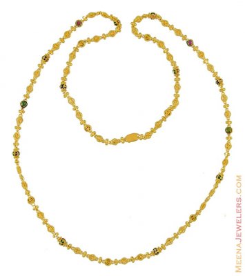 22K Gold Chain (28 Inches) - ChLo9073 - 22Kt Gold long chain ( indian ...