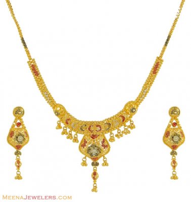 Gold Necklace Set ( 22 Kt Gold Sets )