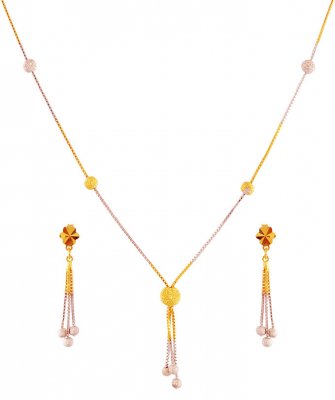 Delicate 2 Tone Gold Necklace Set ( Light Sets )