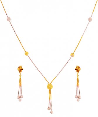 Delicate 2 Tone Gold Necklace Set ( Light Sets )