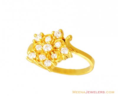 22K Gold Designer Signity Ring ( Ladies Signity Rings )