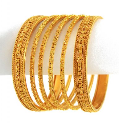 22Kt Gold Bangles (Set of 6) ( Set of Bangles )