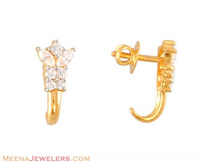 Gold Earring with Signity ( Signity Earrings )