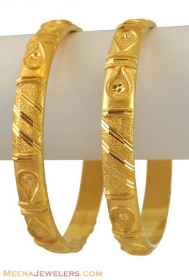 21k Yellow Gold Bangles (2 pcs) ( Gold Bangles )