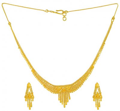 Yellow Gold Three Piece Necklace Set ( Light Sets )