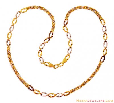 22K Gold Designer Linked Chain ( 22Kt Gold Fancy Chains )