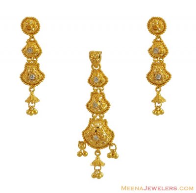 Indian Gold Pendant Set ( Gold Pendant Sets )