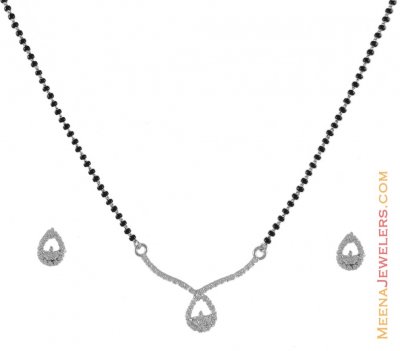  18kt White Gold Mangalsutra Set ( Gold Mangalsutra Sets )