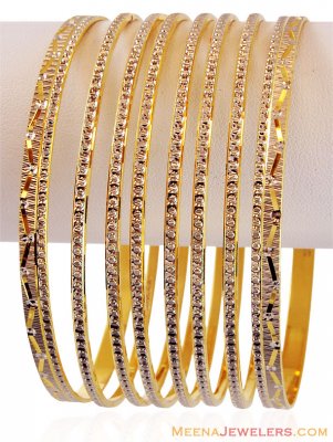 22K Exclusive Bangles Set(8 Pcs) ( Two Tone Bangles )