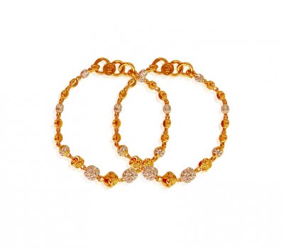 Two Tone Gold Balls Kids Bracelet ( 22Kt Baby Bracelets )