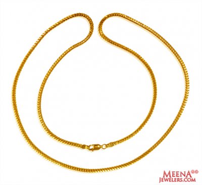 22K Gold Fox Chain (24 Inches) ( Plain Gold Chains )