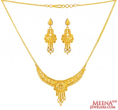 22K Gold  Necklace Set ( Light Sets )