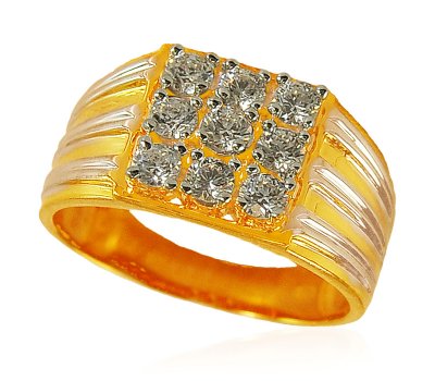 Gold CZ Mens Ring ( Mens Signity Rings )