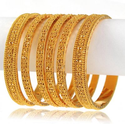 22kt Gold Bangles (set of 6) ( Set of Bangles )