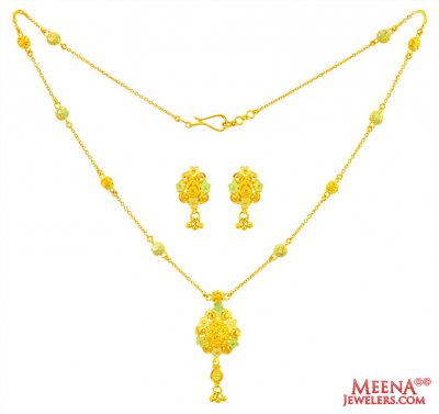 22kt Gold Fancy Necklace Set ( Light Sets )