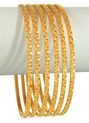 22k Gold Machine Bangles (6 Pcs ) ( Set of Bangles )