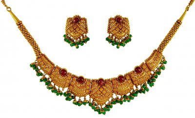  22k Gold Necklace Set ( Gold Designer Sets )