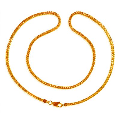 22K Gold Fox Tail Chain (18 Inches) ( Plain Gold Chains )