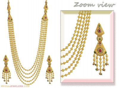 22k Exclusive Necklace Earring Set ( Bridal Necklace Sets )