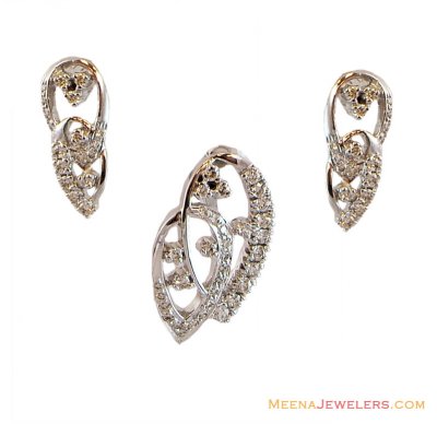 18k White Gold Pendant Set ( Diamond Pendant Sets )