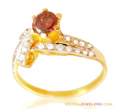 Cubiz Zircons Ring 22K ( Ladies Signity Rings )