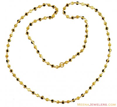 Long Ladies Meena Balls Chain 22k ( 22Kt Long Chains (Ladies) )
