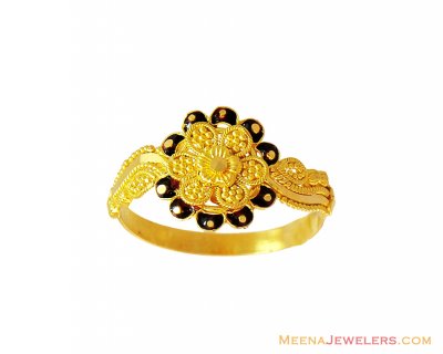 22K Meenakari Gold Ring ( Ladies Gold Ring )