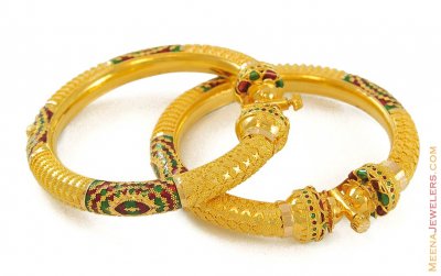 22K Gold Meenakari Kadas(2 pcs) ( Kadas )